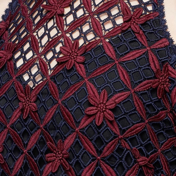 NWT Self Portrait Floral Grid Cold Shoulder Lace Dress sz S - Picture 3 of 13